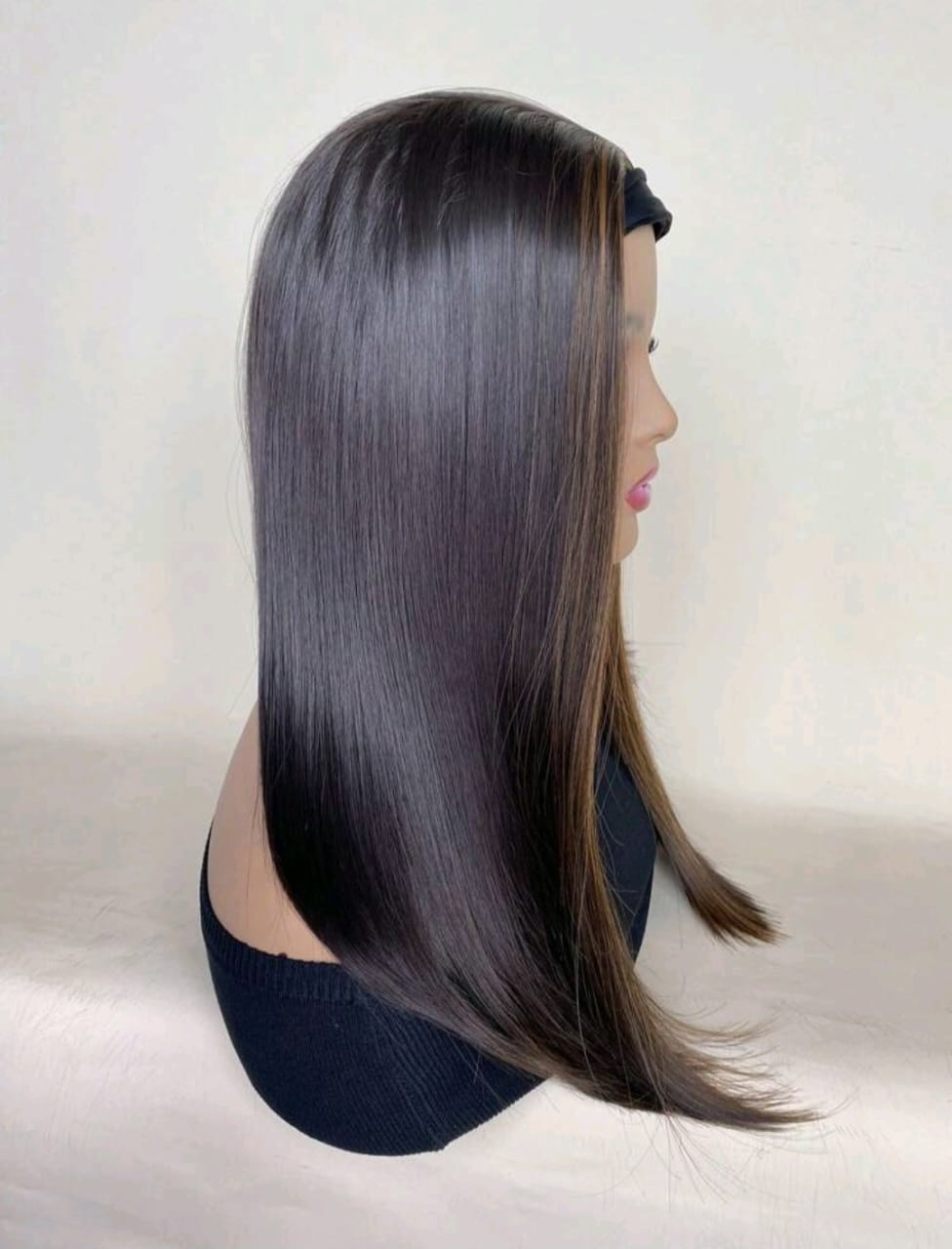 Long bob straight headband human blend